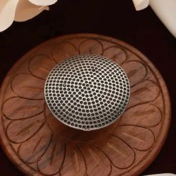 Aatmana Silver-Toned Oxidized Round Finger Cocktail Ring-image-81