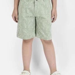 Crimsoune Club Boys Green Cotton Floral Shorts-image-41