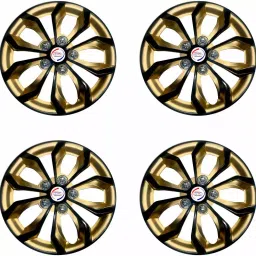 Auto Pearl GoRv10 R15 381 mm(15 Inch) PPress Type Wheel Hubcap with Retention Ring Glossy Golden Reverse Wheel Cover for Honda City i DTec S (Set of 4)-image-93