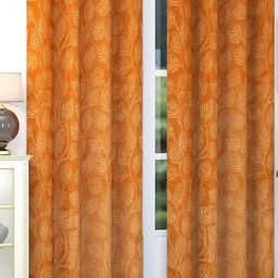 B' Decorlish Gold-Toned Set of 2 Floral Room Darkening Door Curtain-image-74