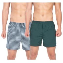 Jockey 8222 Green Boxers with Ultrasoft & Durable Inner Waistband - Pack of 2 (Prints May Vary)-image-90