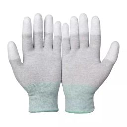 Nikko ESD M Size Full Fingered PU Polyester Top Fit Gloves White, NWGL002-image-54