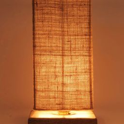 Devansh Beige & Brown Self Design Column Table Lamp with Jute Shade-26