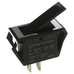 CARLING TECHNOLOGIES Switch, Rocker, Spdt, 20A, 250V, BlACk, TA22B-TLB-B-28