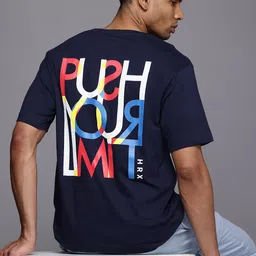 HRX by Hrithik Roshan Men Typography Printed Bio Finish Oversized T-shirt-picture-0