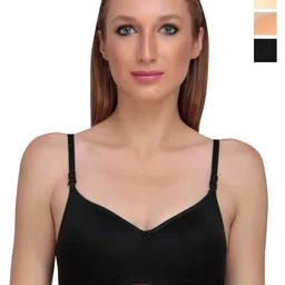 Liigne Pack Of 4 Non Wired Lightly Padded Everyday Bra With All Day Comfort-picture-10