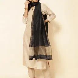 Fabindia Black Plain Stole-picture-16