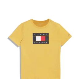 Tommy Hilfiger Kids Feather Gold Cotton Printed T-Shirt-picture-23