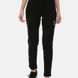 3Pin Black Cotton Regular Fit Trackpants-image-55