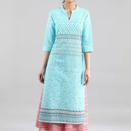 AURELIA Women Blue Printed Kurta-image-78