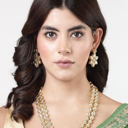 Anouk Gold Plated 2 Layered Kundan- Studded Jewellery Set-image-8