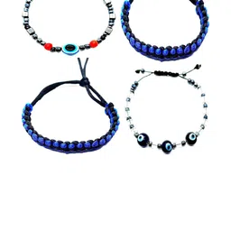 Dynamic Retail Global Men Set Of 4 Wraparound Bracelets-image-65
