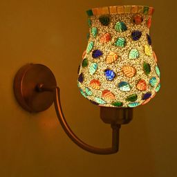 SOMIL Unisex Multi Color Printed Glass Cylinder Shaped Decorative Wall Lamp-9