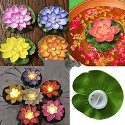 generic GHAR SHRINGAAR Lotus Flower Floating Diya Set with Water Sensor (Set of 6) | Multicolour | Artificial but Natural Looking Flower with led Light, Best for Diwali Purpose, Decorations image 5