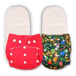 Deedry Reusable Cloth Diapers With Insert Pack of 2 - Red Pink-24