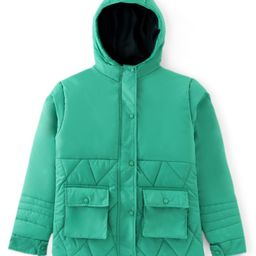 Pine Kids Full Sleeves Front Pocket Medium Winter Jacket - Green-picture-22