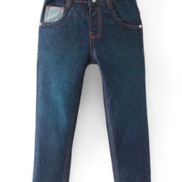 Babyhug Full Length Solid Color Stretchable Denim Jeans Tint Green (Mock Fly Without Zipper)-image-83