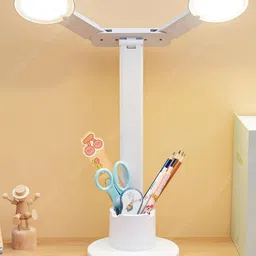 Elecart 3 Colour Mode Dual Head Study LED Lamp Pen Holder 180 Rotating Foldable & Flexible Neck Finger Touch On/Off Lamp-picture-10