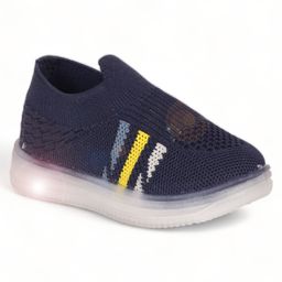 Lil Lollipop Mesh Design Slip On LED Shoes - Navy Blue-picture-11