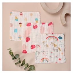 Kicks&Crawl-Candy Land Wash Cloths (Pack of 3)-White-picture-16