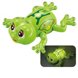 AKN TOYS Children's Electric Frog Toys Cars Music Colorful Lights 360 Degree Rotating Obstacle Avoidance Walking Frog Toys-PACK OF 1- COLOR MAY VARY-78