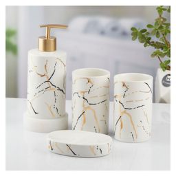Ceramic Bathroom Accessories Set of 4 with Soap Dispenser (9741)-400 ml-34