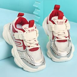 KIDLINGSS S Alphabet Patch Detailed Shoes With Velcro Closure - White & Maroon-picture-7