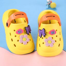 Cute Walk by Babyhug Back Strap Closure Clogs With Floral Applique - Yellow-picture-25