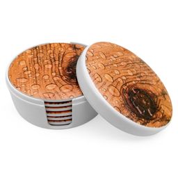 Superware Melamine Tea Coaster Set with stand - Parawood ( Set of 6 )-image-60