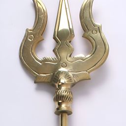 Exotic India Gold-Toned Lord Shiva's Trishul in Brass Religious Idol Showpiece-image-32