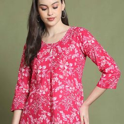 Rajnandini Pure Cotton Jaipuri Printed A-Line Top-image-7