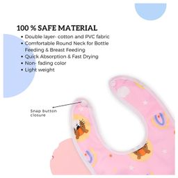 little boo LittleBoo Waterproof Feeding Baby Bibs with Snap Button Closure Pack of 12 - Multicolor Colour & Print May Vary image 2