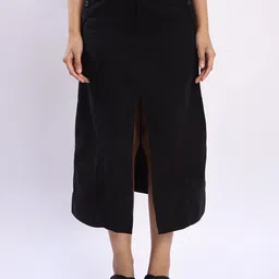 IVOC Pure Cotton A-Line Midi Skirt-picture-49