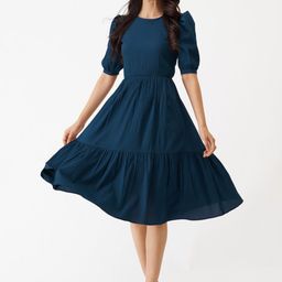 Raiyani Fashion Applique Crepe Fit & Flare Dress-picture-47
