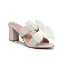 Shezone Women Open Toe Block Sandals with Bows-21