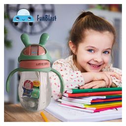 FunBlast Tritan Water Bottle with Straw & Adjustable Strap Green  350 ml image 5