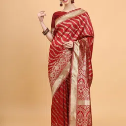 Melok Floral Embroidered Art Silk Heavy Work Banarasi Saree-image-92