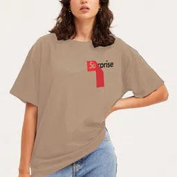 CLAFOUTIS Women Typography Printed Drop-Shoulder Sleeves T-shirt-image-72