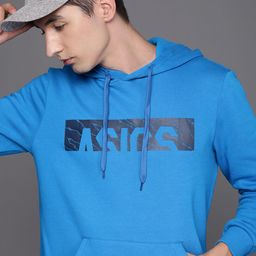 ASICS Men Blue Printed Hooded Sweatshirt-image-38