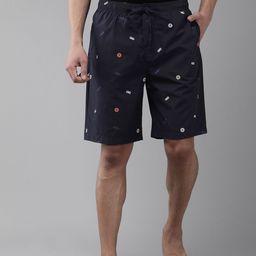 Van Heusen Athleisure Men Printed Soft Suede Touch Functional Pocket Lounge Shorts-picture-5