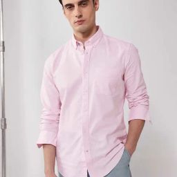 Rare Rabbit Pink Regular Fit Solid Shirt-image-31