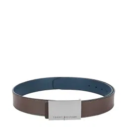 Tommy Hilfiger Landyn Brown & Navy Leather Reversible Belt for Men-image-9