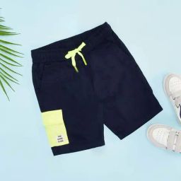 Pantaloons Junior Boys Estate Blue Cotton Solid Shorts-image-92