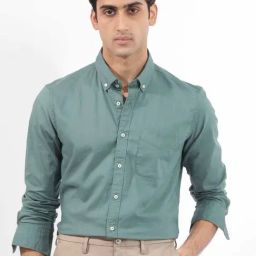 Rare Rabbit Blue Regular Fit Solid Shirt-image-22