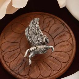 Aatmana Silver-Plated Horse-Shaped Adjustable Finger Cocktail Ring-picture-37
