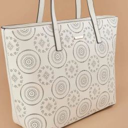 Code by Lifestyle Off White Textured Tote Handbag image 4