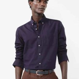 Rare Rabbit Purple Regular Fit Solid Shirt-image-72