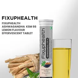 Fixuphealth Set Of 2 Ashwagandha KSM66 Effervescent Tablets -15 Tabs Each- Lemon Flavour image 4