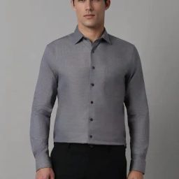 Louis Philippe Grey Slim Fit Printed Shirt-image-55