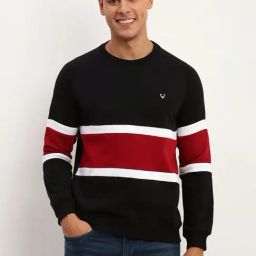 Allen Solly Black Cotton Regular Fit Printed Sweatshirt-picture-25